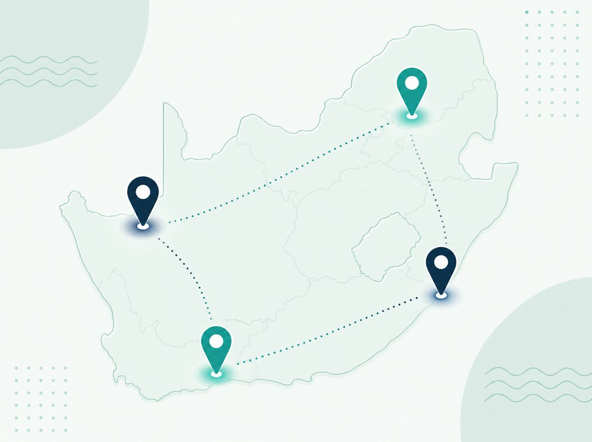 Map-style overview of accredited SpineCor brace fitters across South Africa